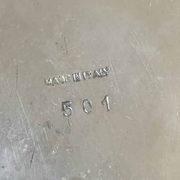 Vintage Aluminum Ice Bucket MCM Made In Italy Removable Lid Ring Handles - Picture 5 of 10